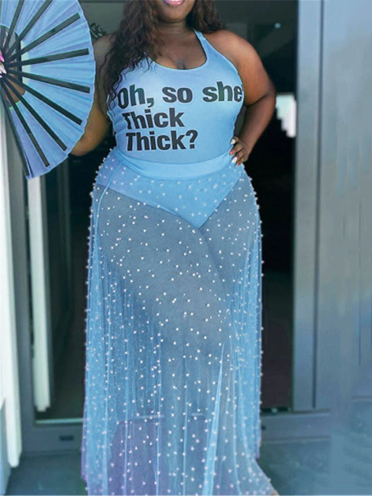 Bodysuit Tops Sheer Tulle Skirt Sets - Image 3
