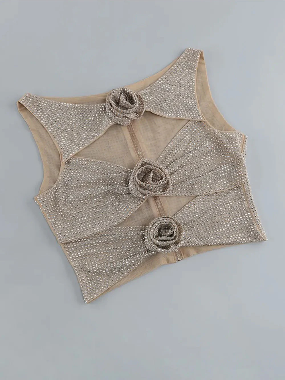 LINNE Cutout Top & Skirt Set in Silver - Image 6