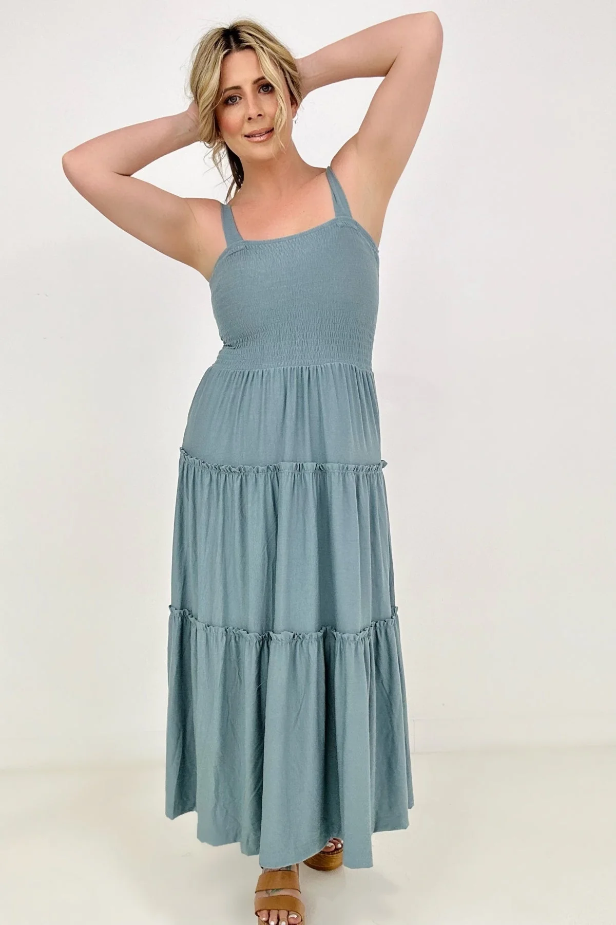 Zenana Smocked Tiered Maxi Dress - Image 7