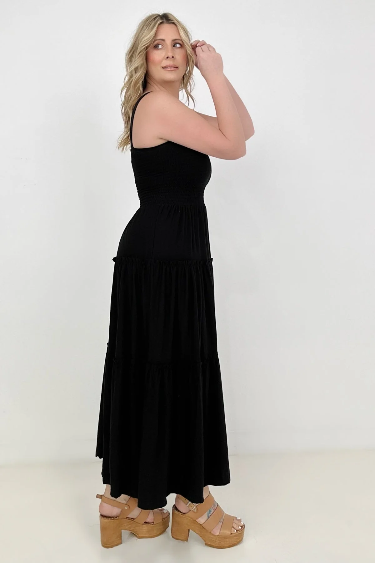 Zenana Smocked Tiered Maxi Dress - Image 9