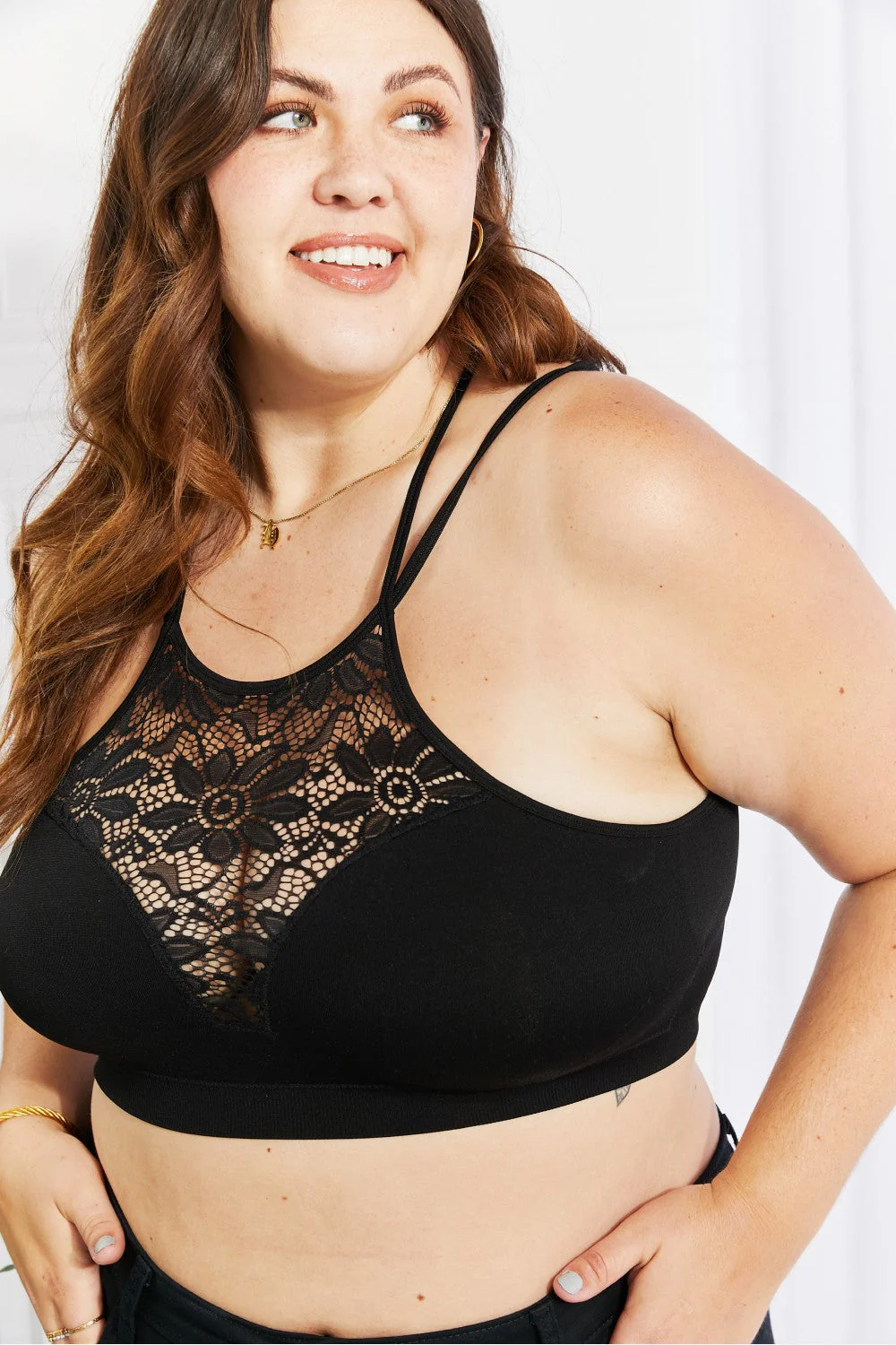 Zenana Romantic Night Full Size Lace Cutout Bralette - Image 8