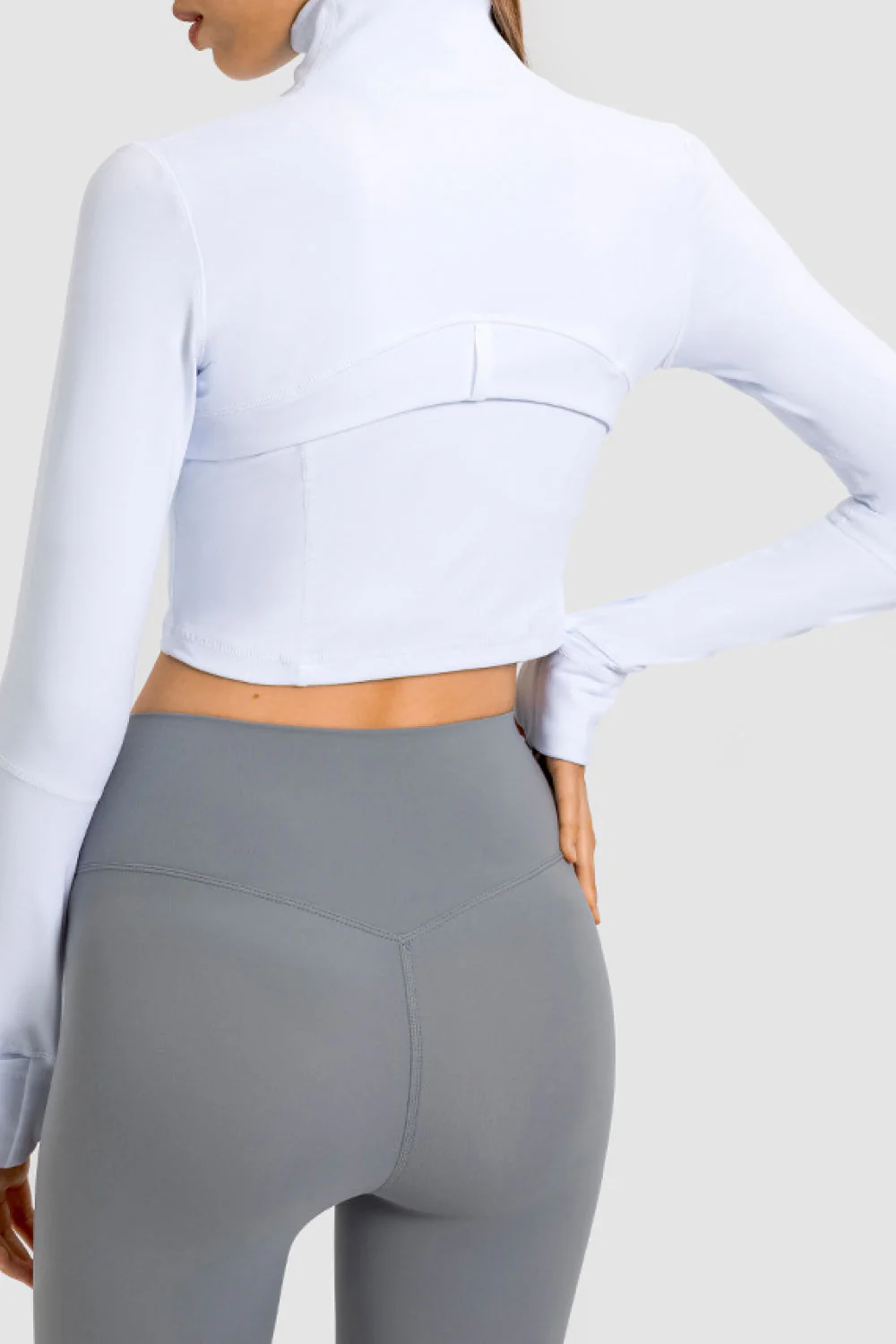 Zip Front Cropped Sports Jacket - Image 4