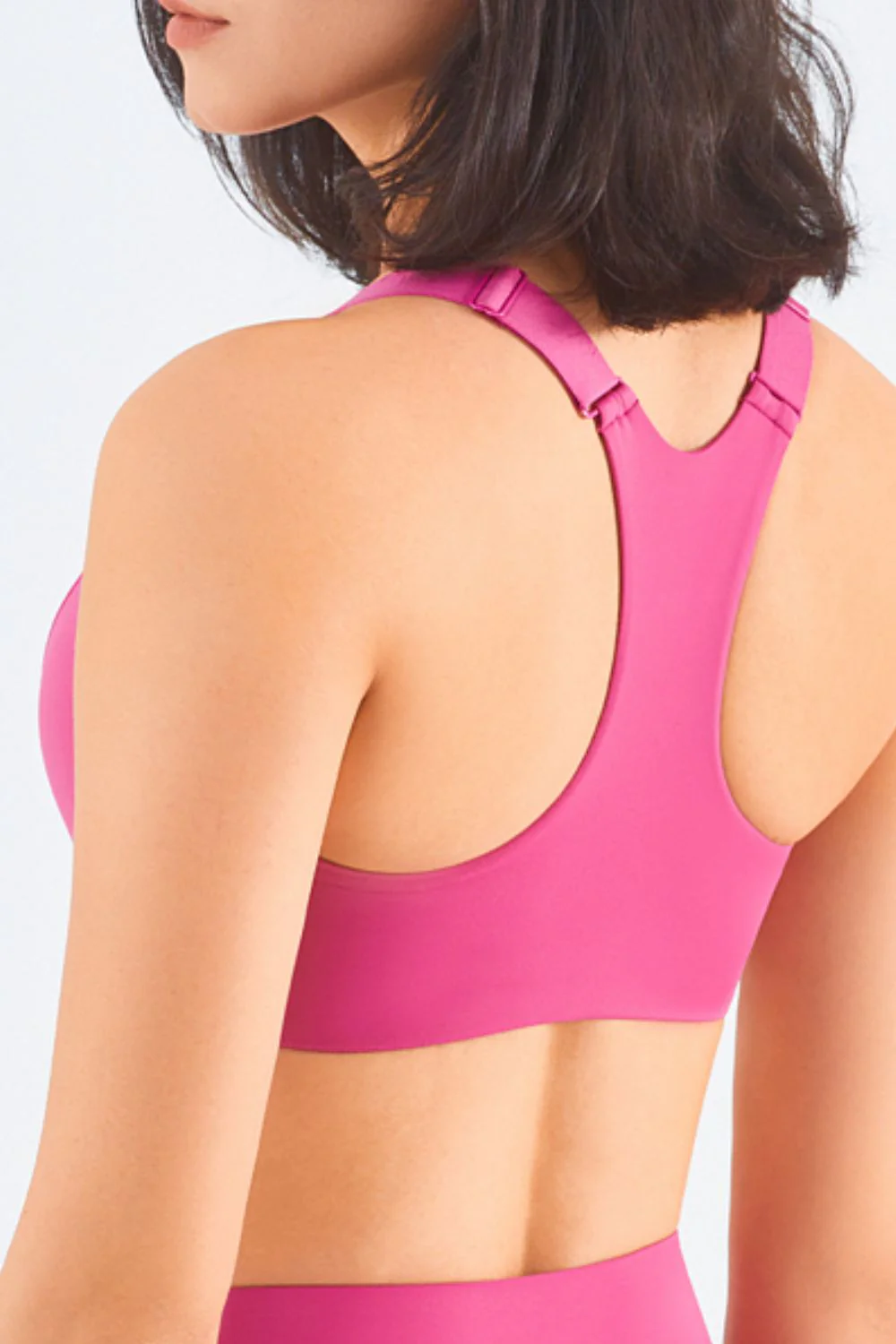 Zip-Up Racerback Sports Bra - Image 3