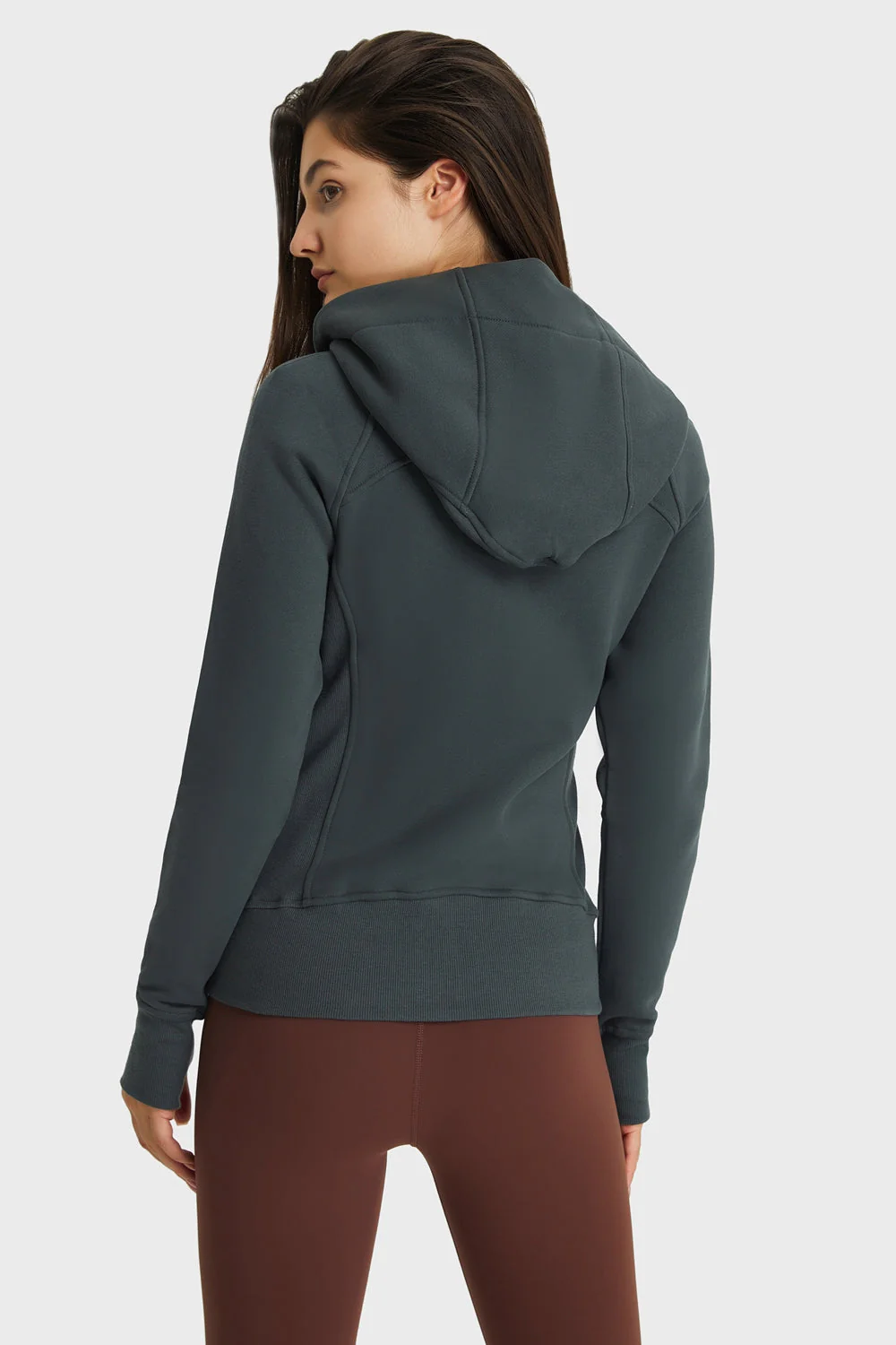 Zip Up Seam Detail Hooded Sports Jacket - Image 17