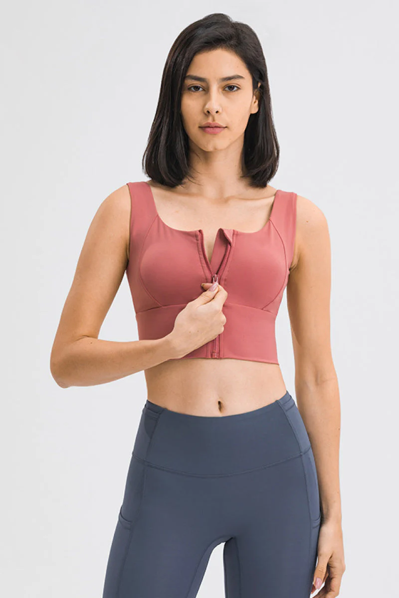 Zipper Front Sport Tank Top - Image 7